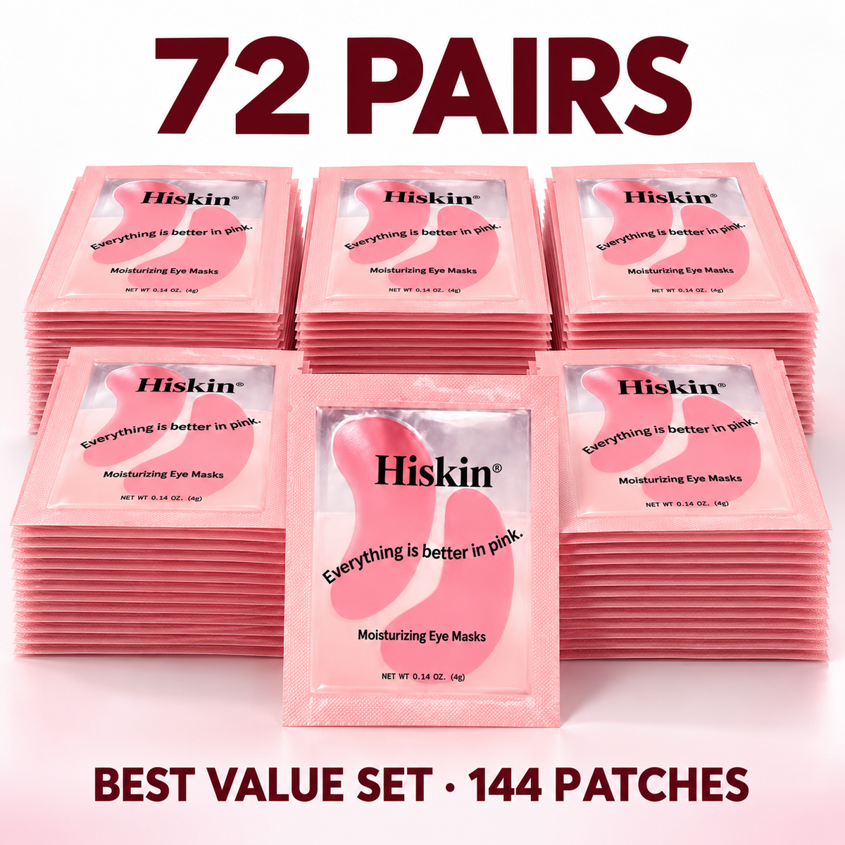 HISKIN Pink Peptide Under-Eye Patches – Hydrate, Plump & Smooth