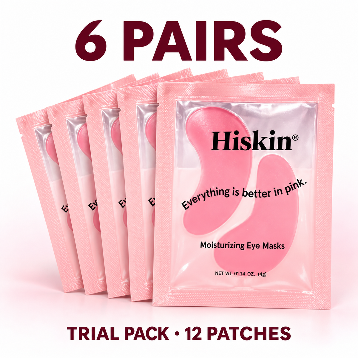 HISKIN Pink Peptide Under-Eye Patches – Hydrate, Plump & Smooth