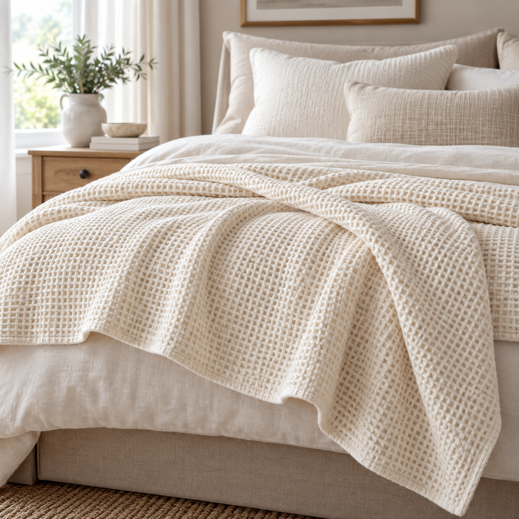 EVERLISSEA™ Driftwave Waffle Bed Throw